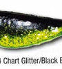 Luckie Strike Shad Minnow MC 5" 10ct Chart Glitter/Black Back