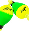 Betts Mr.Crappie Snappers Wgt 1.50" Pear 2ct Yellow/Green