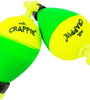 Betts Mr.Crappie Snappers Wgt 1.50" Pear 2ct Yellow/Green
