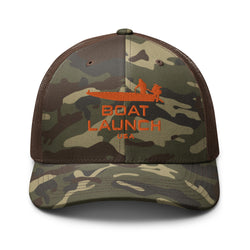 Boat Launch USA Orange Mud Boat-Camouflage Trucker Hat
