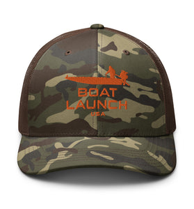 Boat Launch USA Orange Mud Boat-Camouflage Trucker Hat