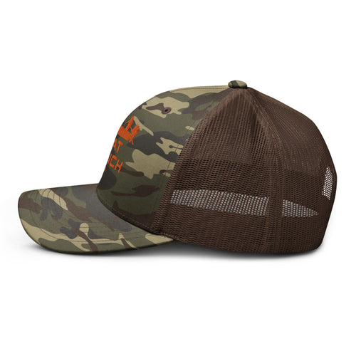 Boat Launch USA Orange Mud Boat-Camouflage Trucker Hat
