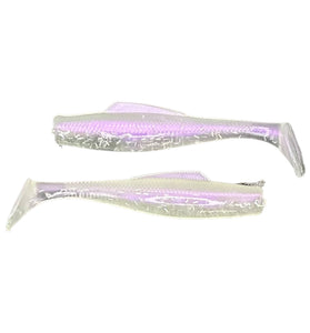 Flatwater Flash Swimbait - Pearl and Clear with Silver Flake - 3-1/4 Inch - 6pk