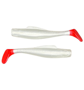 Red Tail Swimbait - White and Red Tail - 3-1/4 Inch - 6pk