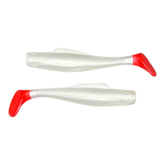 Red Tail Swimbait - White and Red Tail - 3-1/4 Inch - 6pk