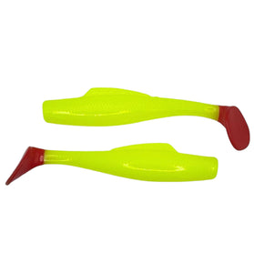 Red Tail Swimbait - Chartreuse and Red Tail - 3-1/4 Inch - 6pk