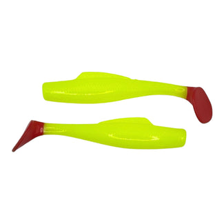 Red Tail Swimbait - Chartreuse and Red Tail - 3-1/4 Inch - 6pk