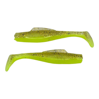 Marsh Mojo Swimbait - Clear with Gold Flake and Chartreuse - 3-1/4 Inch